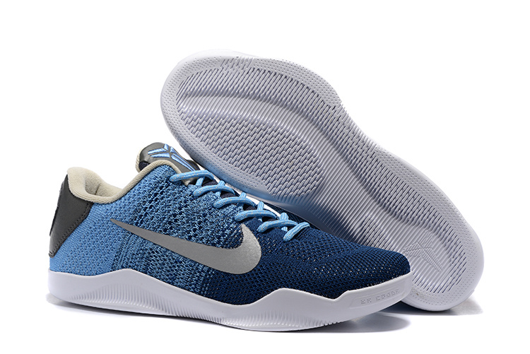 Nike Kobe 11 Flyknit Jade Blue Silver White Shoes
